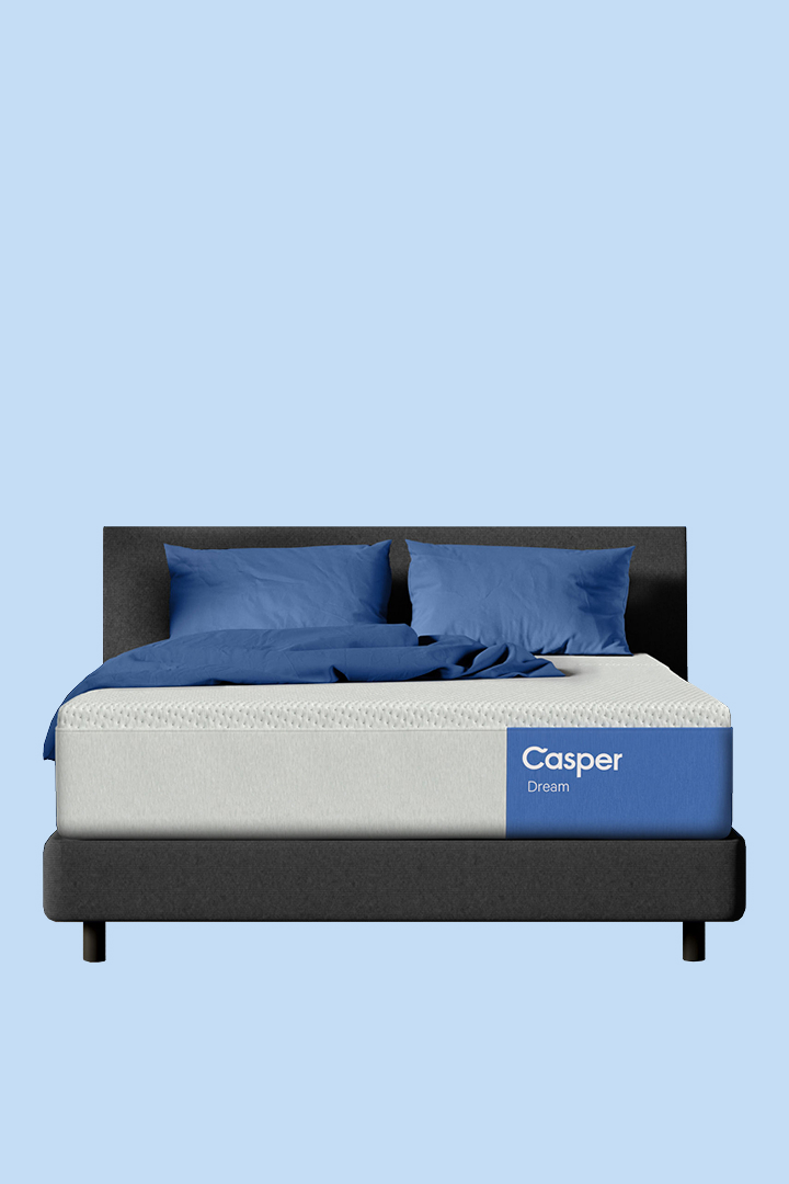 Stack of Casper mattresses of various sizes against a white background. The title "Mattresses" appears above the image.